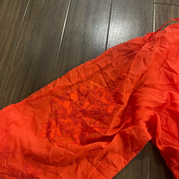 Zara orange embroidery wrapped romance dress - Picture 5 of 15